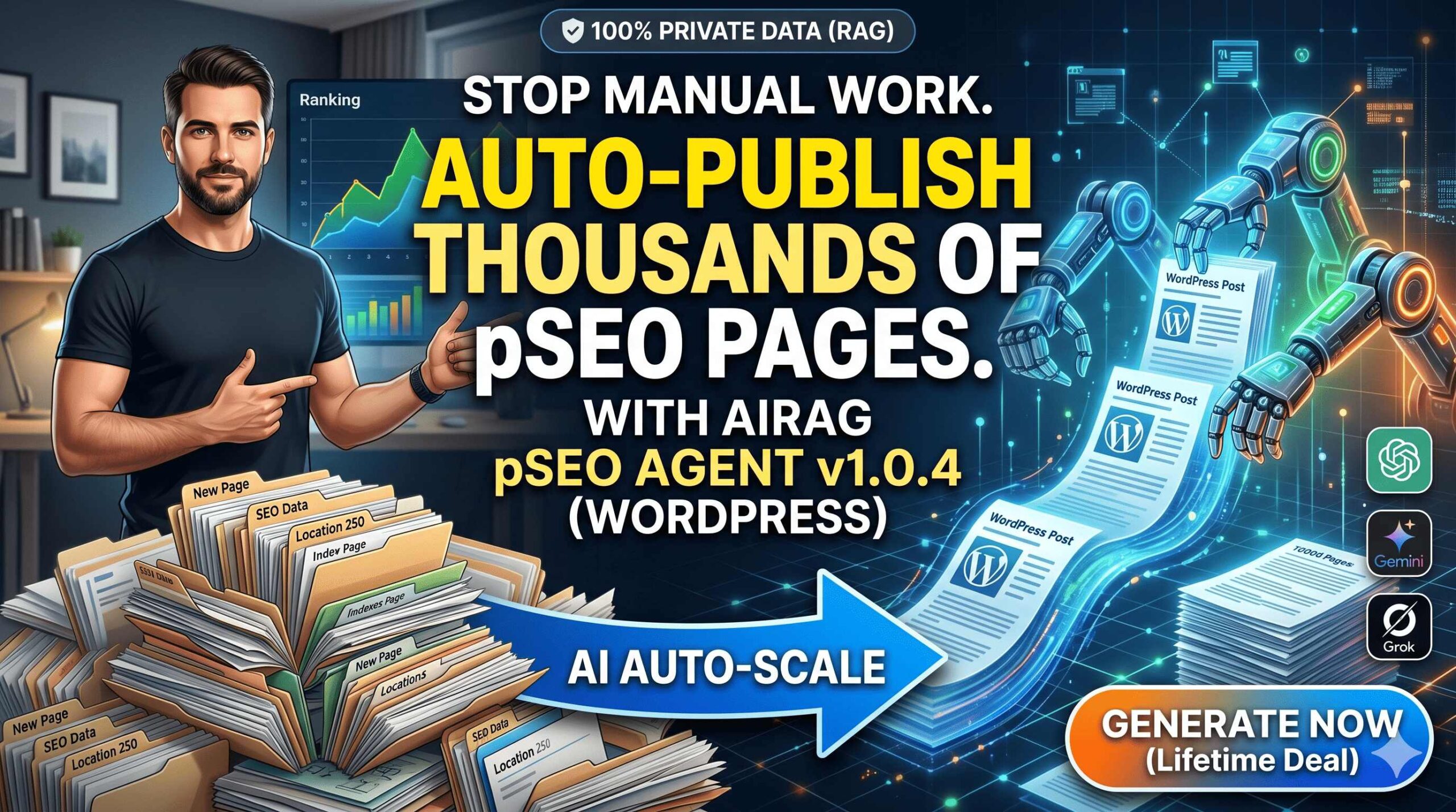AIRAG pSEO Agent dashboard overview thumbnail